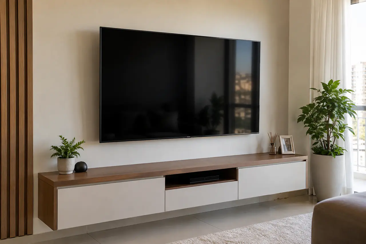 Ambiente finalizado após serviço de instalação de suporte para tv em Ribeirão Preto