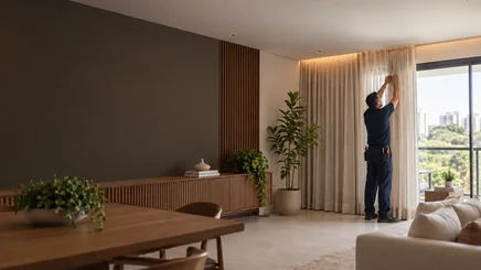 Serviço de instalação de cortinas realizado por marido de aluguel em Ribeirão Preto